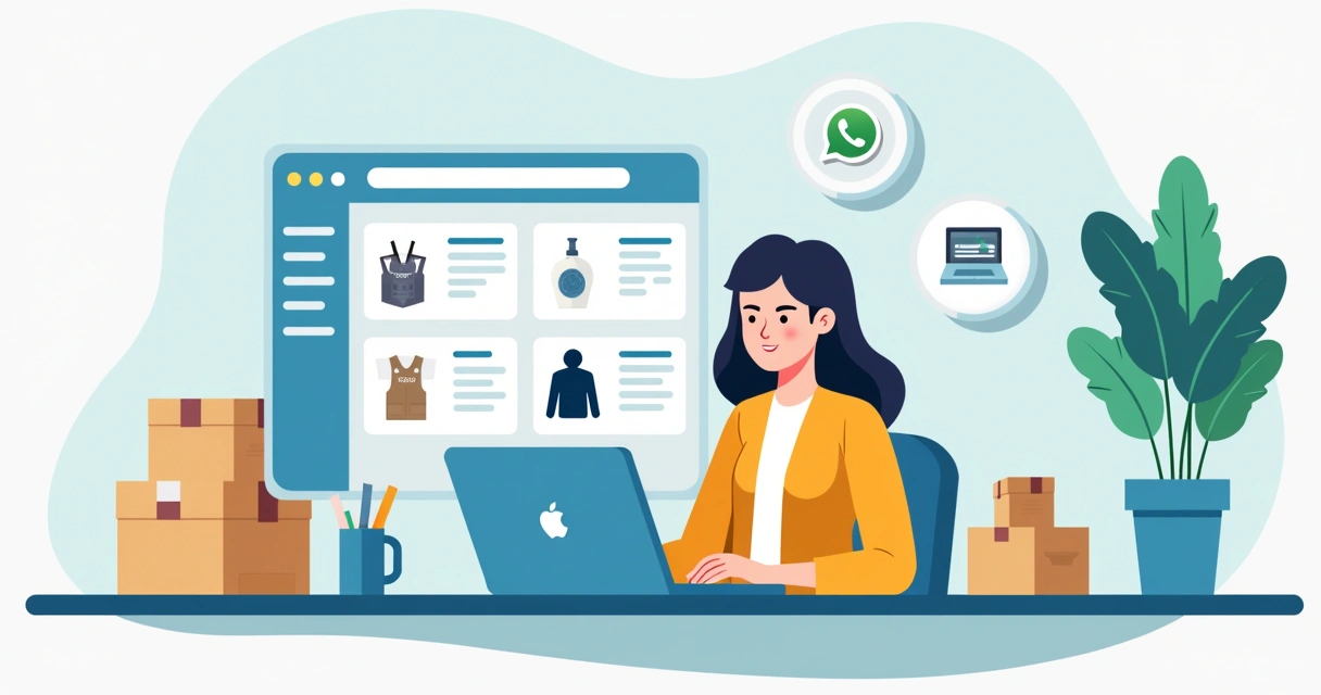 Pessoa cadastrando produtos em loja virtual 