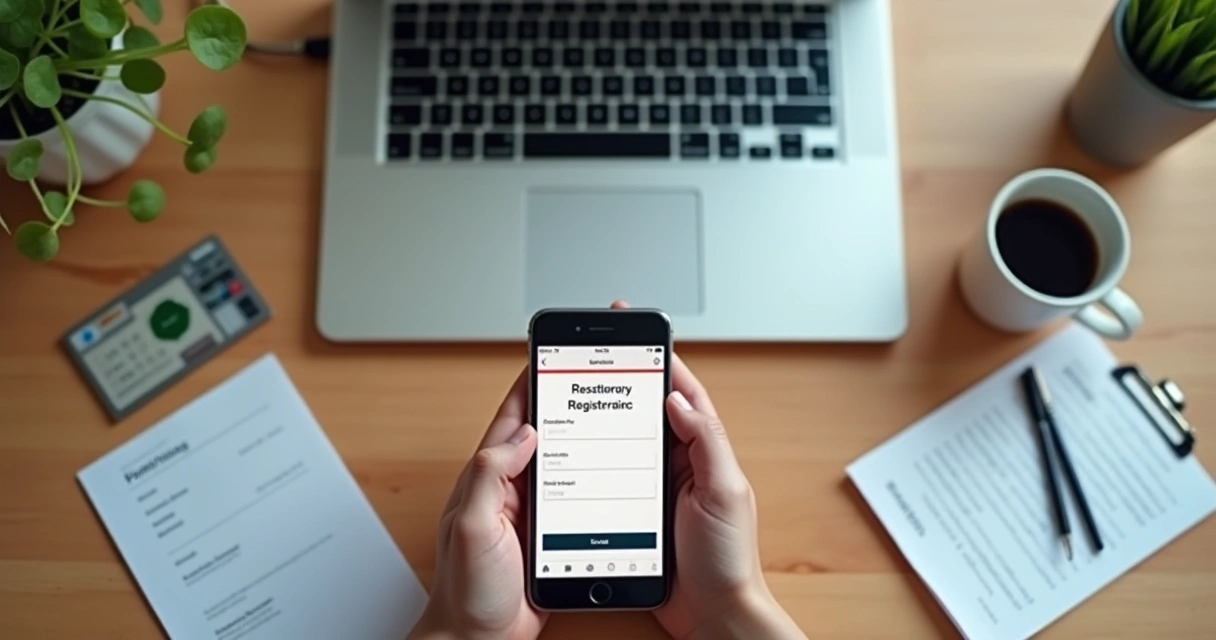 Pessoa preenchendo cadastro de restaurante no app de delivery 