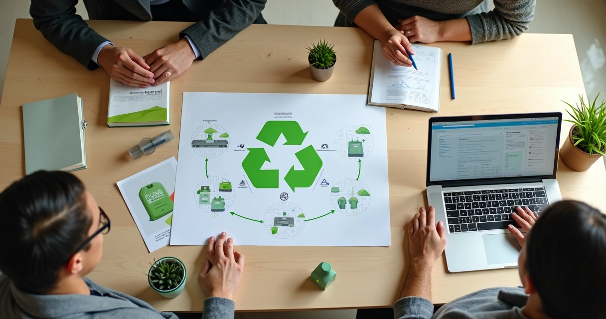 Fluxo circular de materiais em ambiente empresarial