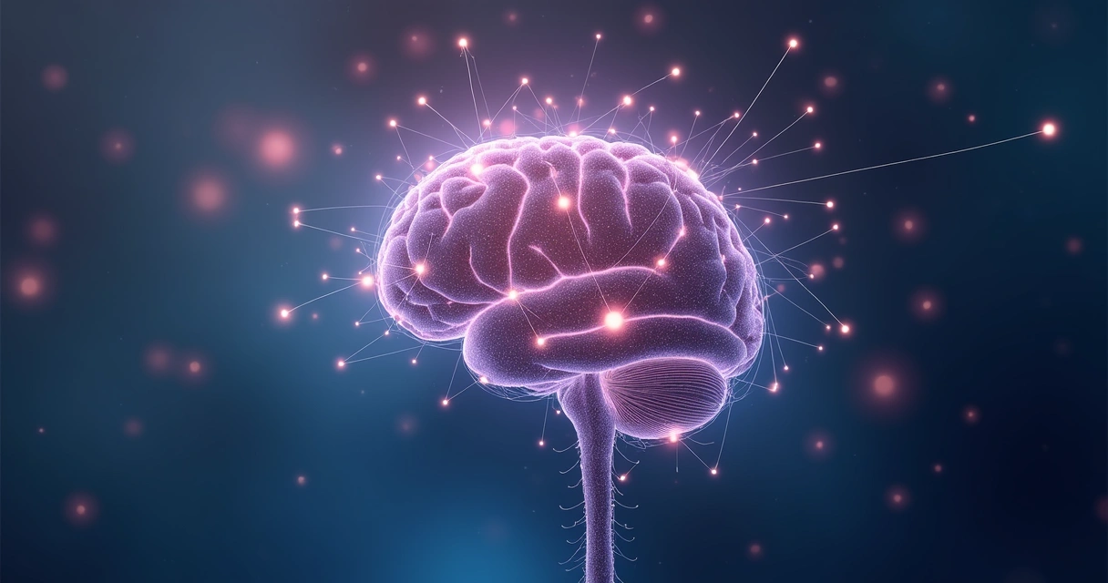 Conexão de padrões mentais interligados em cérebro humano 