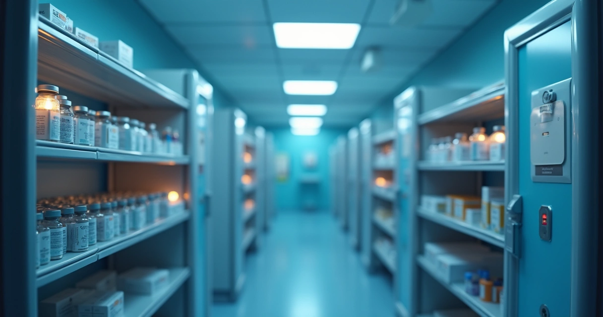 Sensor IoT instalado em sala de vacinas refrigerada.