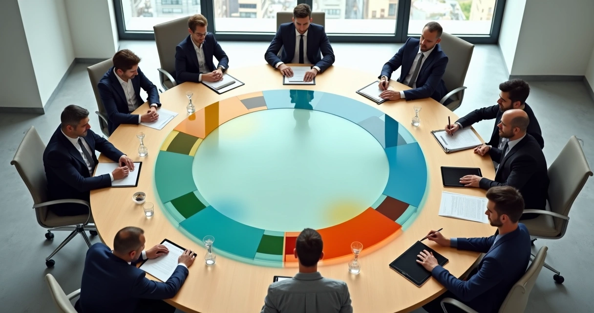 Cadeia de parceiros empresariais conectados com uma peça em cor contrastante destacando dissonância de valores 