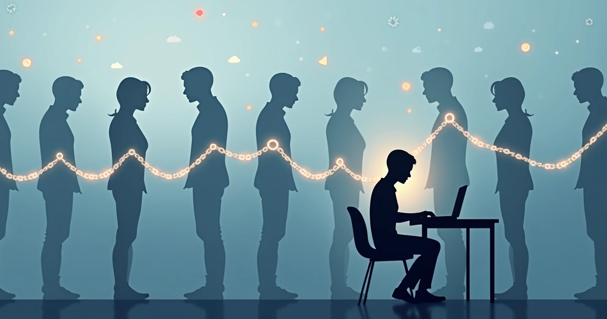 Cadena de hábitos y emociones conectados 