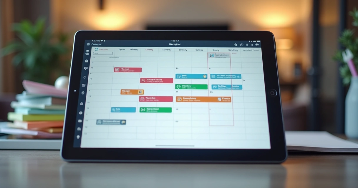 Calendário digital com lembretes de follow-up de vendas