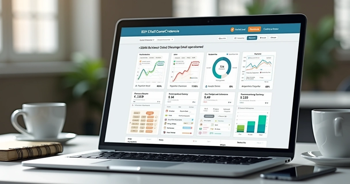 Painel de cadência de e-mails com leads e métricas B2B
