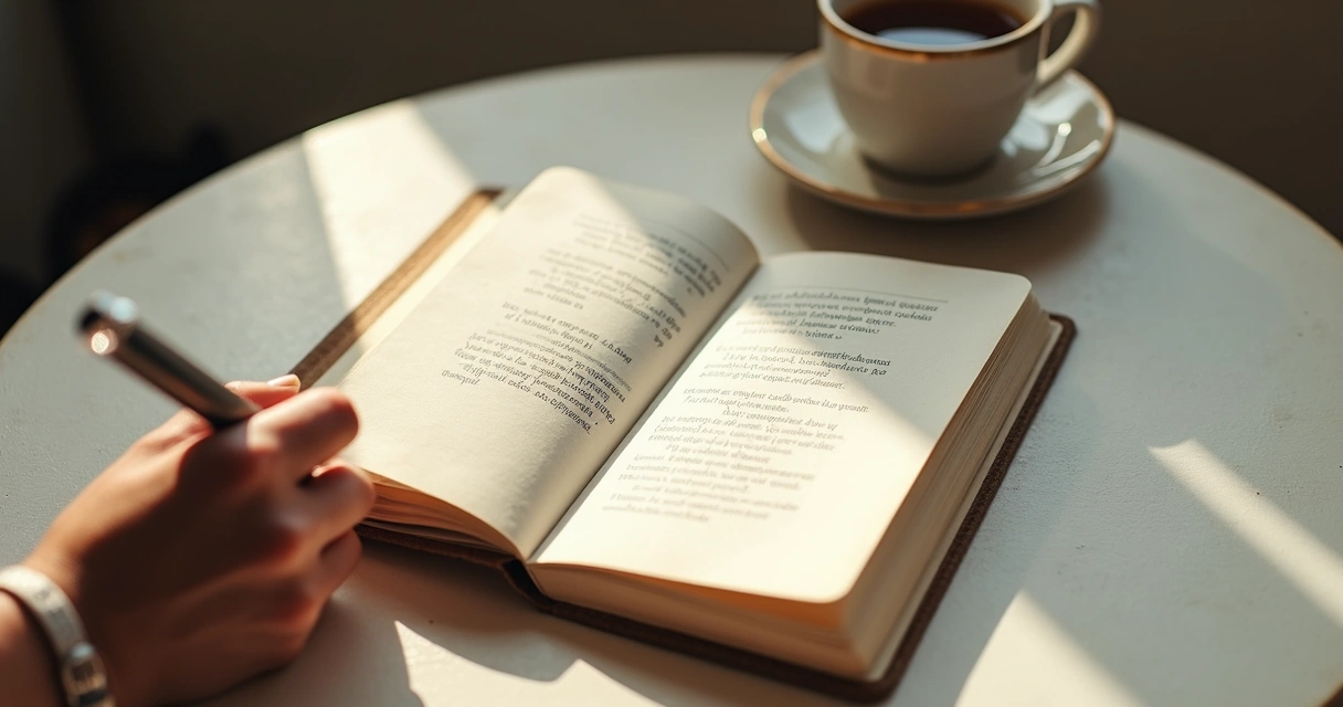 Pessoa escrevendo sobre autoconhecimento em caderno 