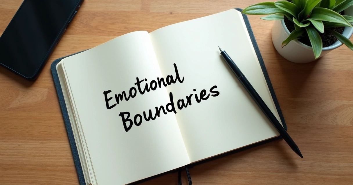 Caderno com anotações sobre limites emocionais