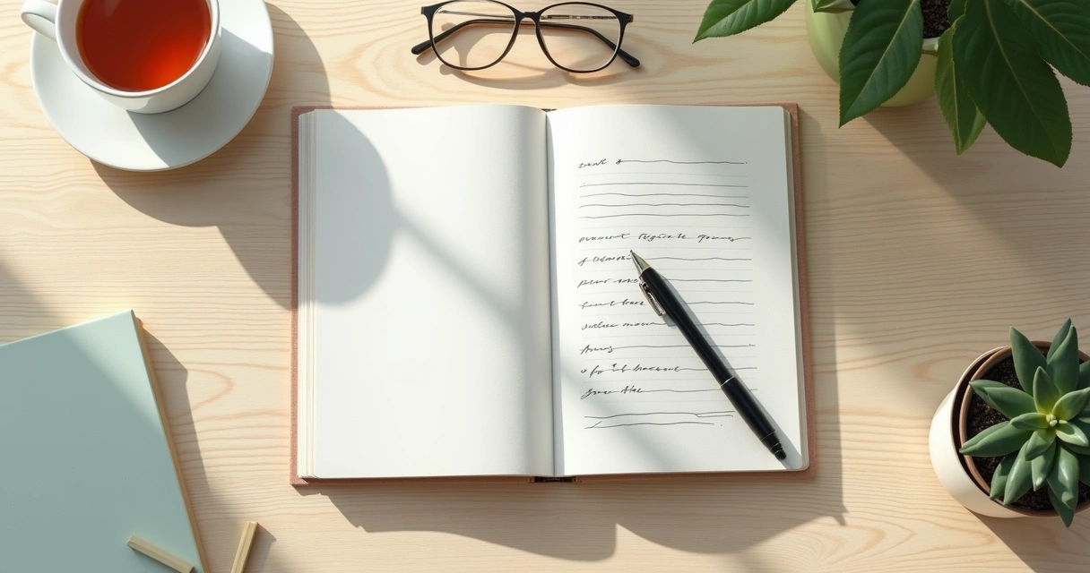 Caderno com lista de valores e caneta sobre mesa clara