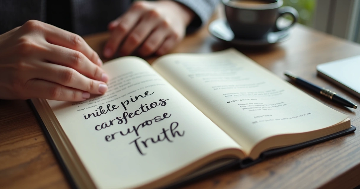 Caderno com valores escritos e mãos em reflexão