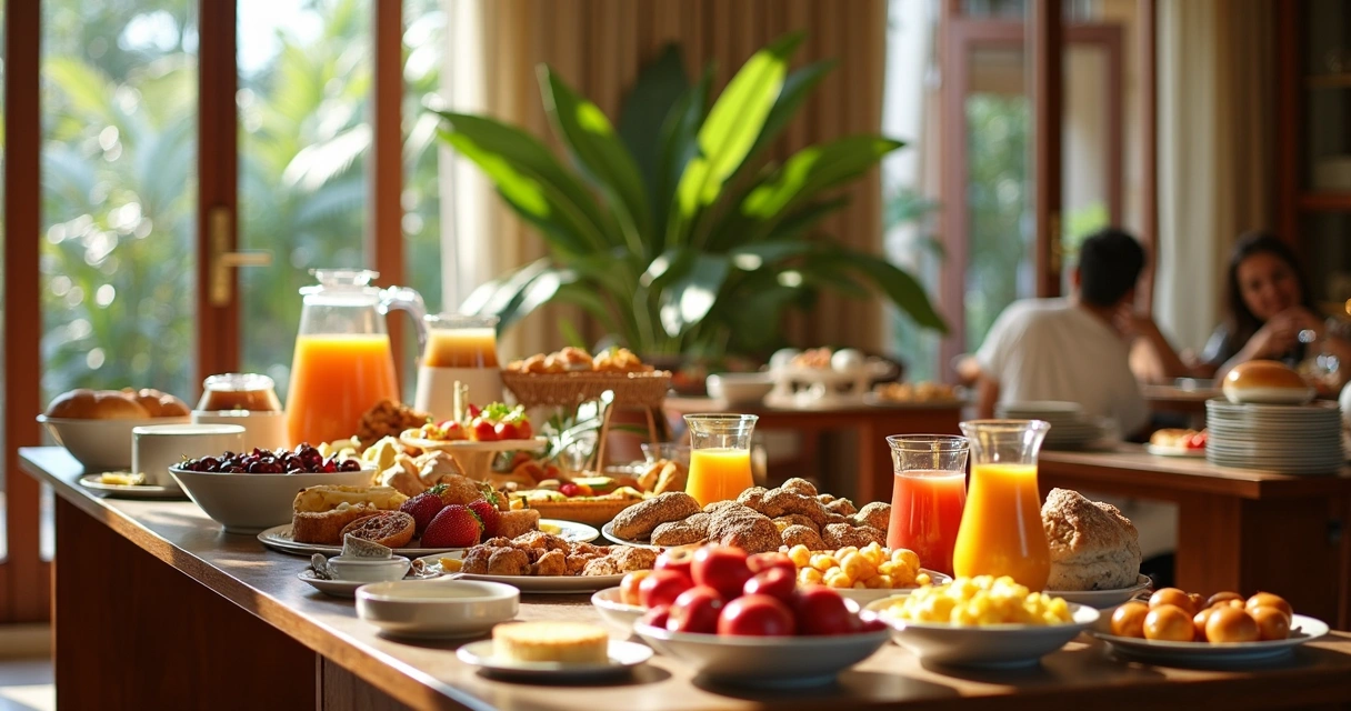 Buffet de café da manhã em hotel 