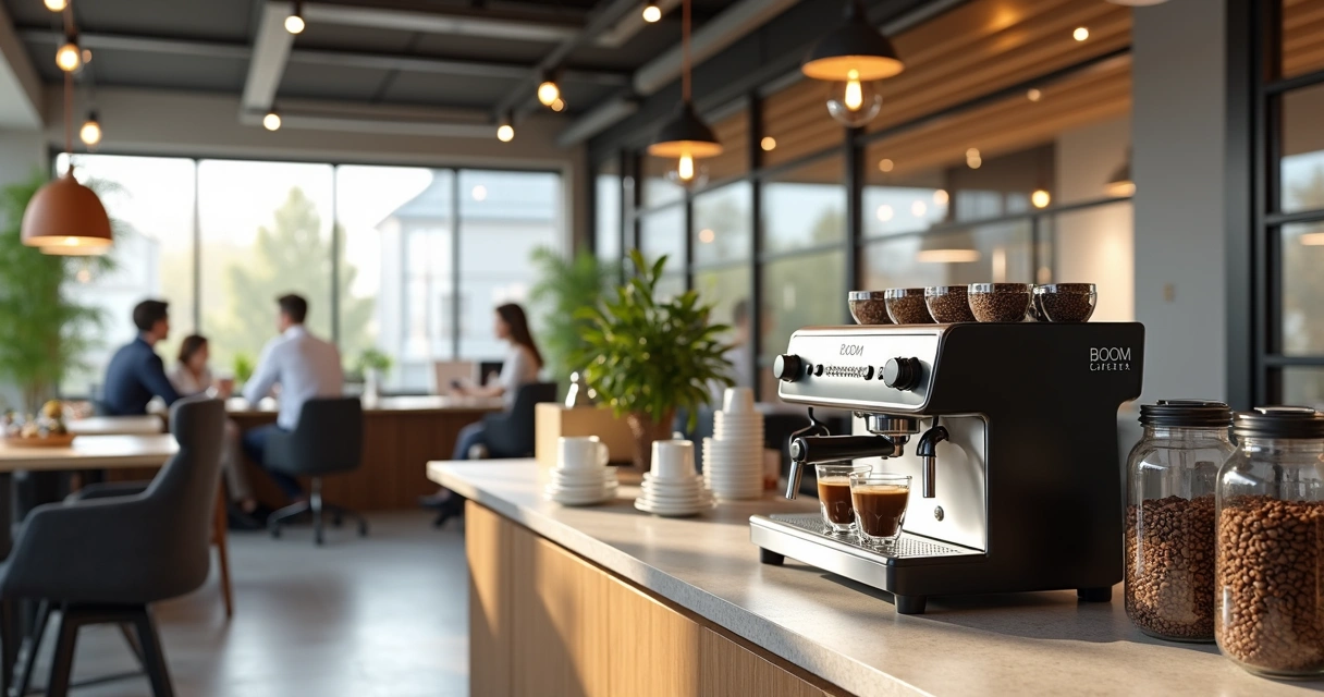 Máquina de café moderna em um escritório 