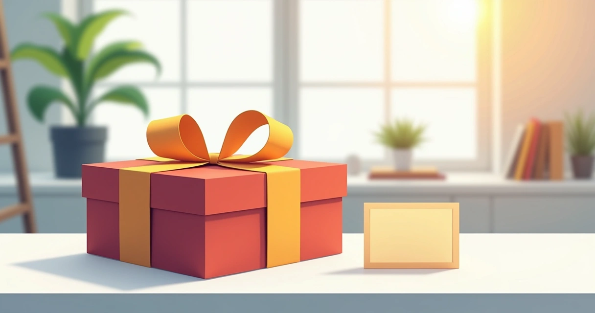 Caixa gift premium com placa de homenagem personalizada ao lado de cartão 