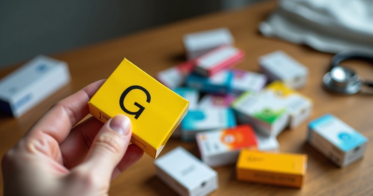 Diversas caixas de medicamentos genéricos e de referência sobre uma mesa 