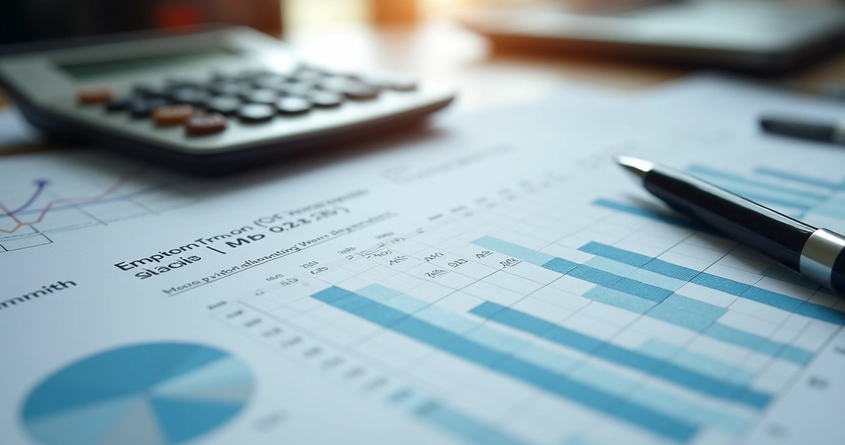 Calculadora e anotações em planilha de custo de aquisição 