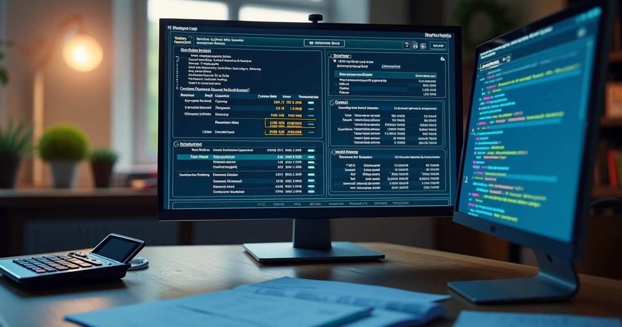 Tela de computador com sistema de IA validando códigos fiscais 