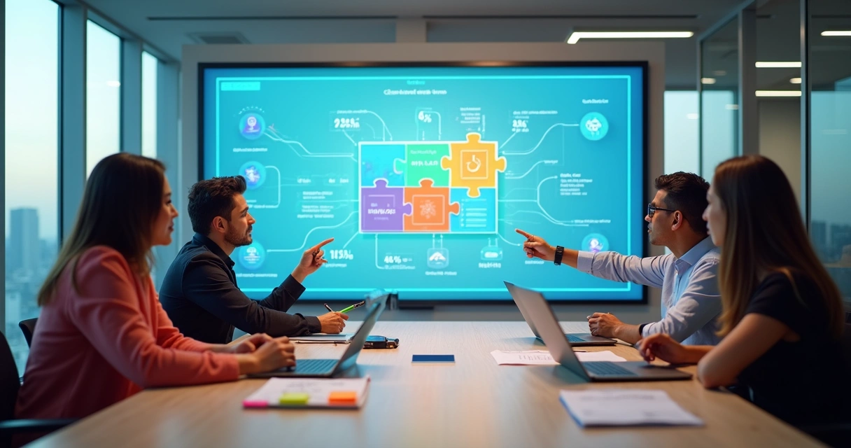 Gráfico digital com peças de quebra-cabeça e números de licenciamento em tela gigantesca 