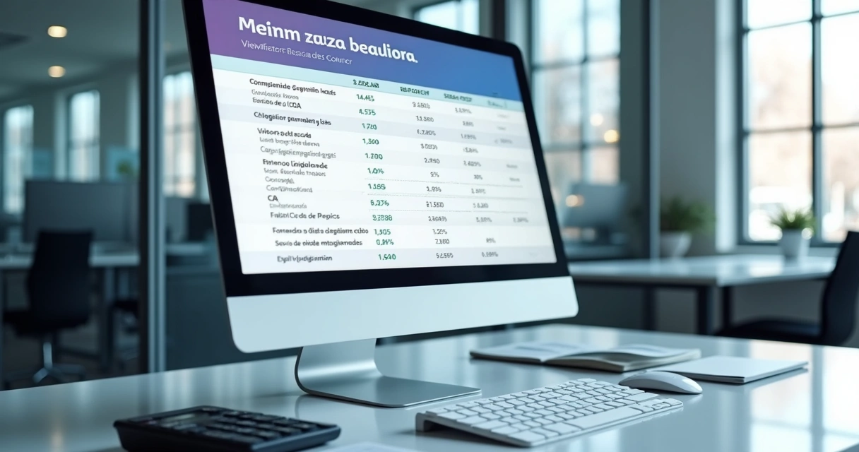 Painel com calculadora de vendas e anotações de métricas 
