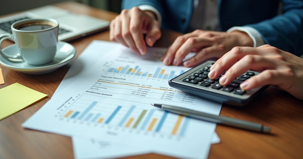 Resgate Antecipado de Investimentos: Quando Vale a Pena? 2 Pessoa usando calculadora ao lado de extrato de investimento