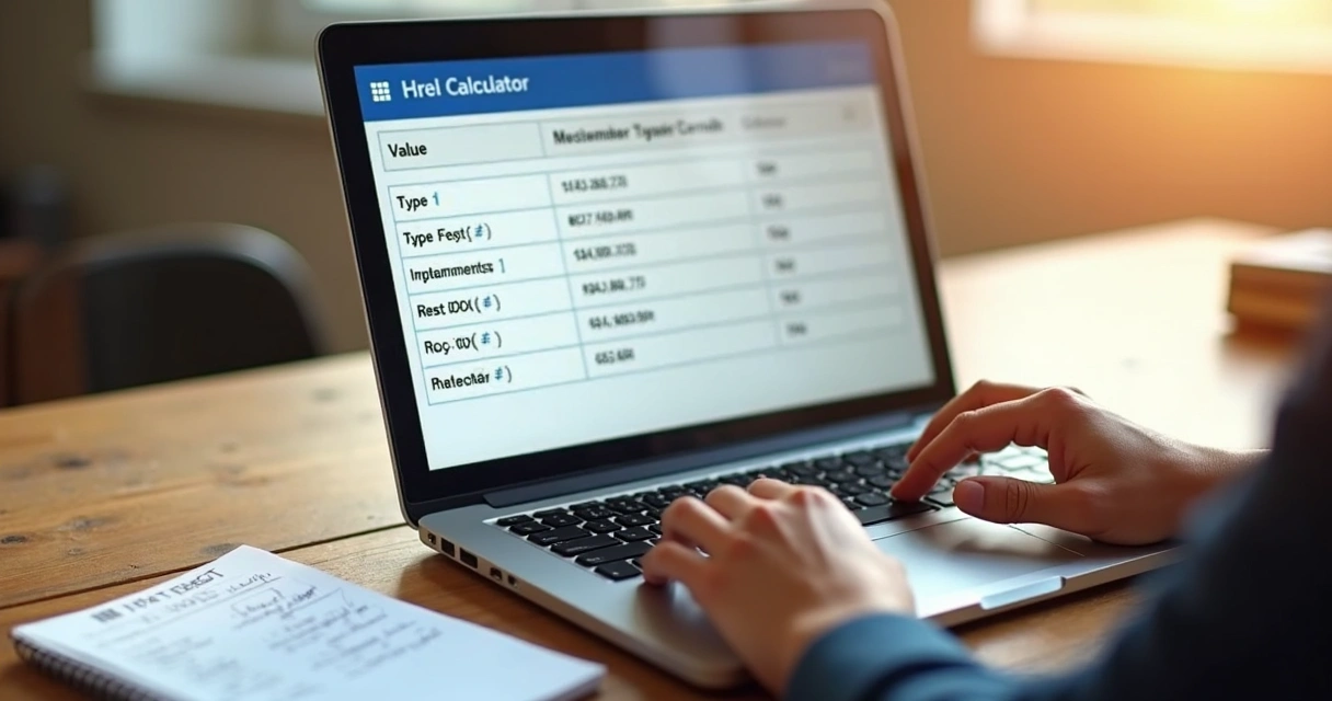 Homem preenchendo dados em calculadora online 