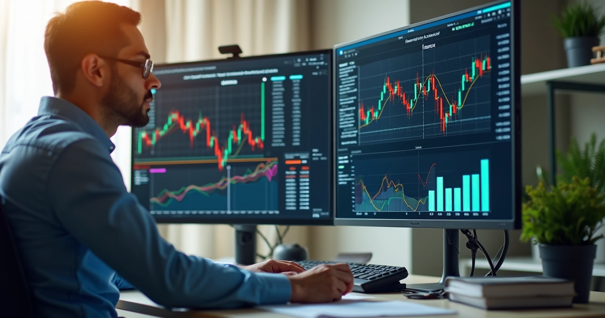 Especialista ao computador revisando fórmulas de impostos em tela 