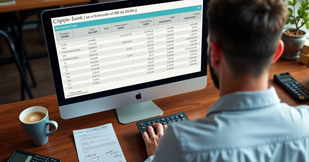 Cálculo de GMV em restaurante delivery na tela de computador 
