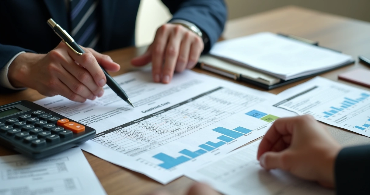 Planilha com cálculo de honorários advocatícios e calculadora ao lado