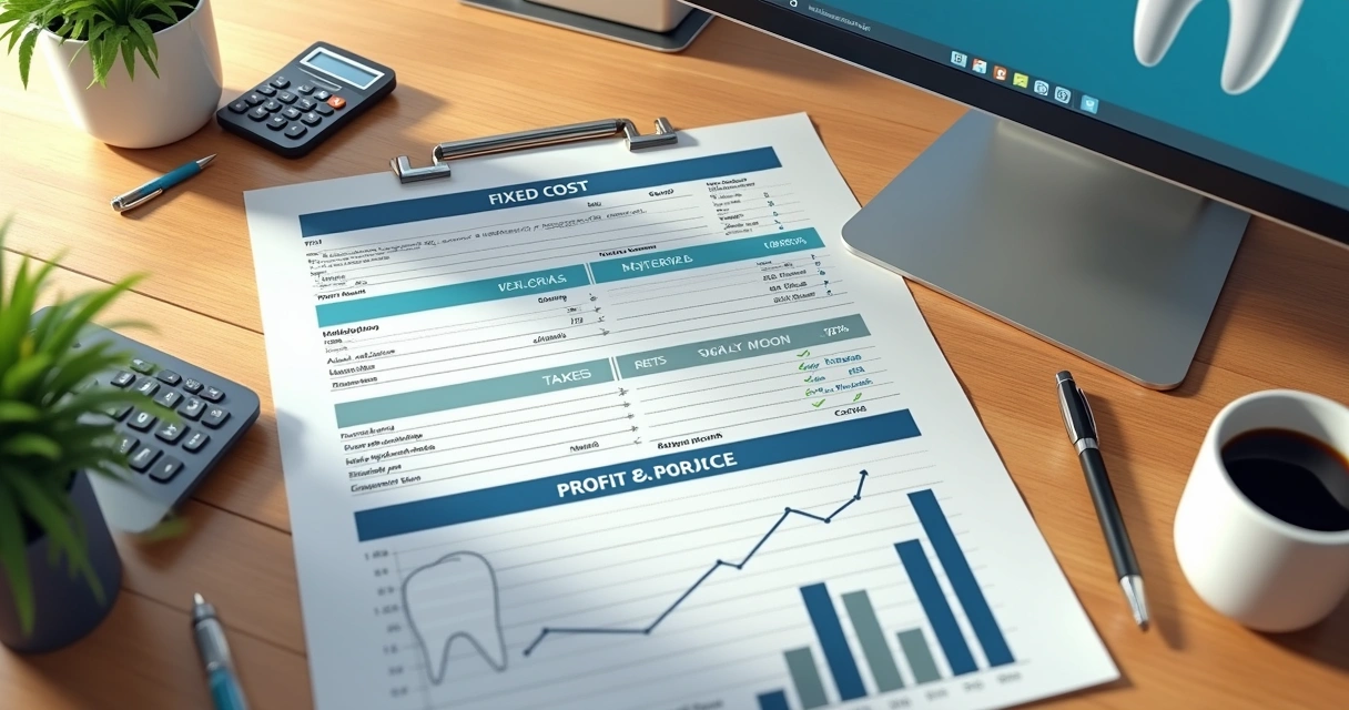 Gráfico de cálculo de hora clínica odontológica com categorias de custos