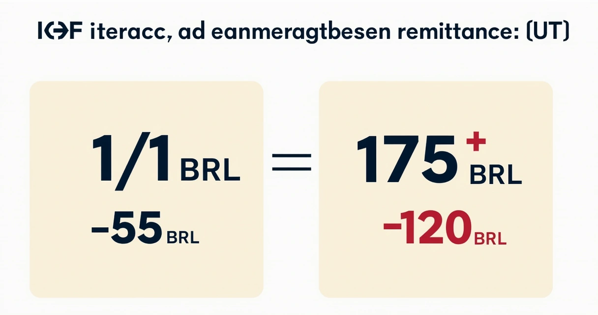 Cálculo do IOF em uma operação de câmbio de 5.000 reais e as duas taxas comparadas 