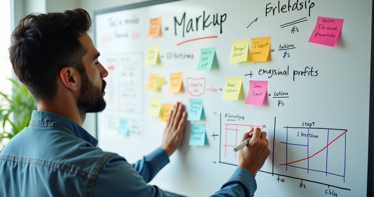 Cálculo de markup em quadro branco 