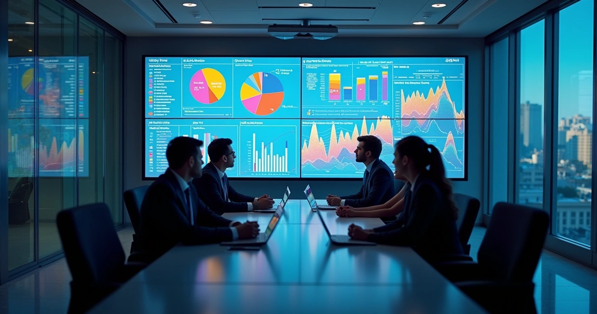 Consulta Empresa: Como Acessar Dados e Potencializar Vendas 5 Painel digital mostrando cálculo do TAM, SAM e SOM de empresas