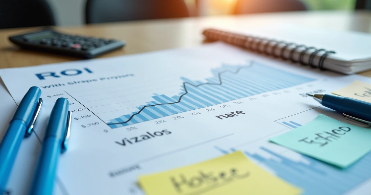 Calculadora e relatórios de retorno sobre investimento na mesa 