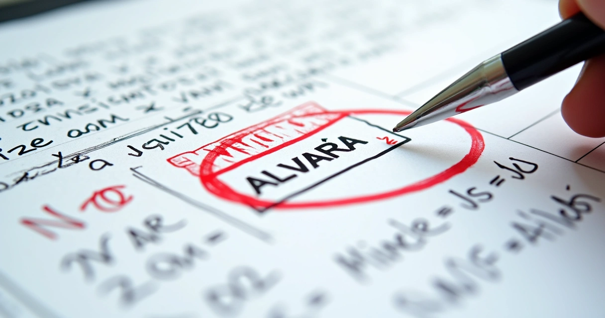 Calendário destacando vencimento de alvará 