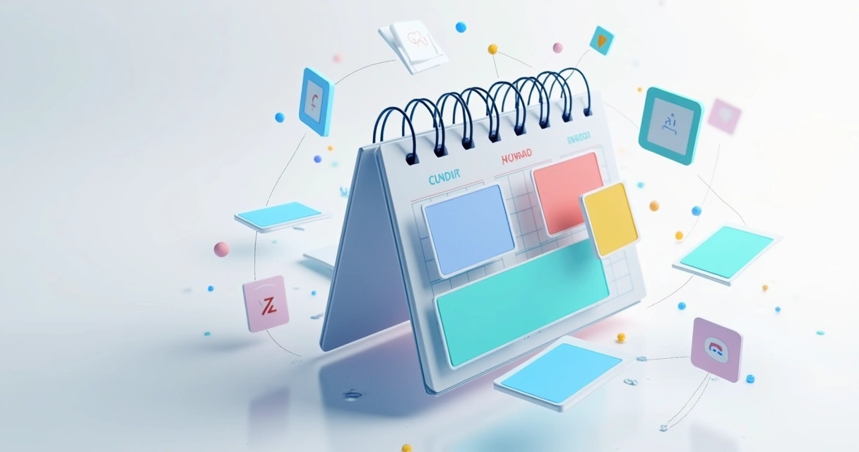 Calendário digital com postagens agendadas e fluxo automático 