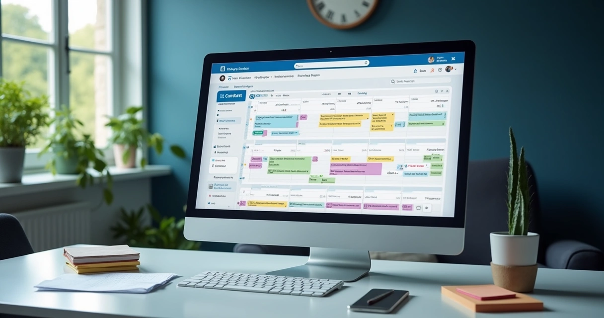 Exemplo de calendário de conteúdo visual. 