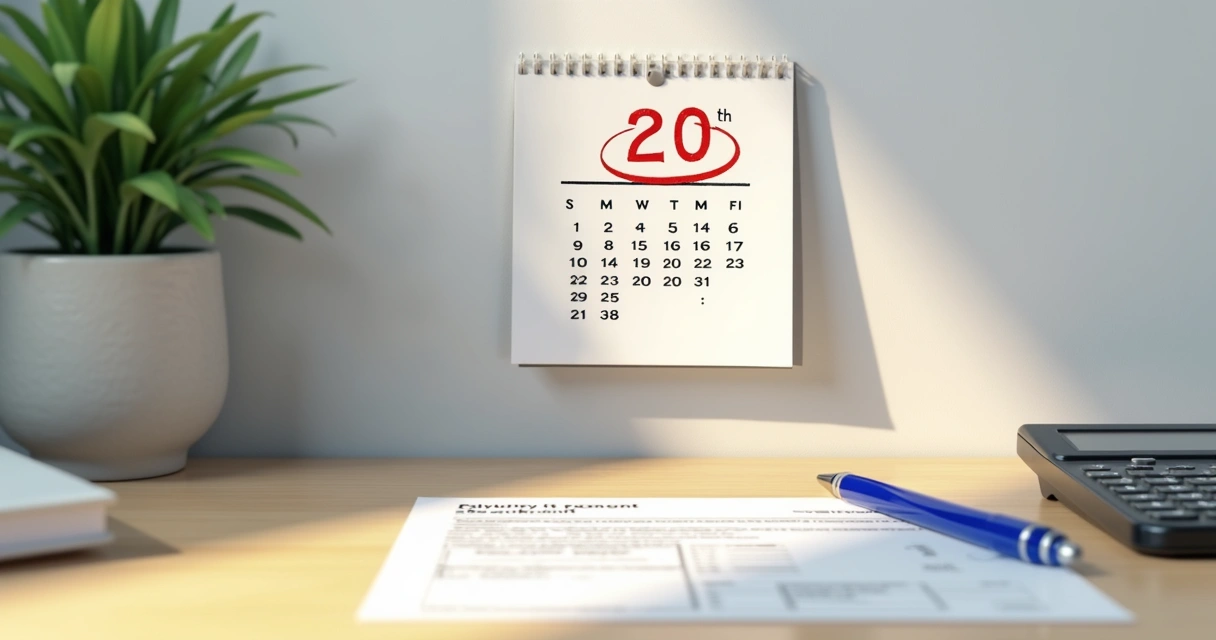 Calendário marcando data do DAS 