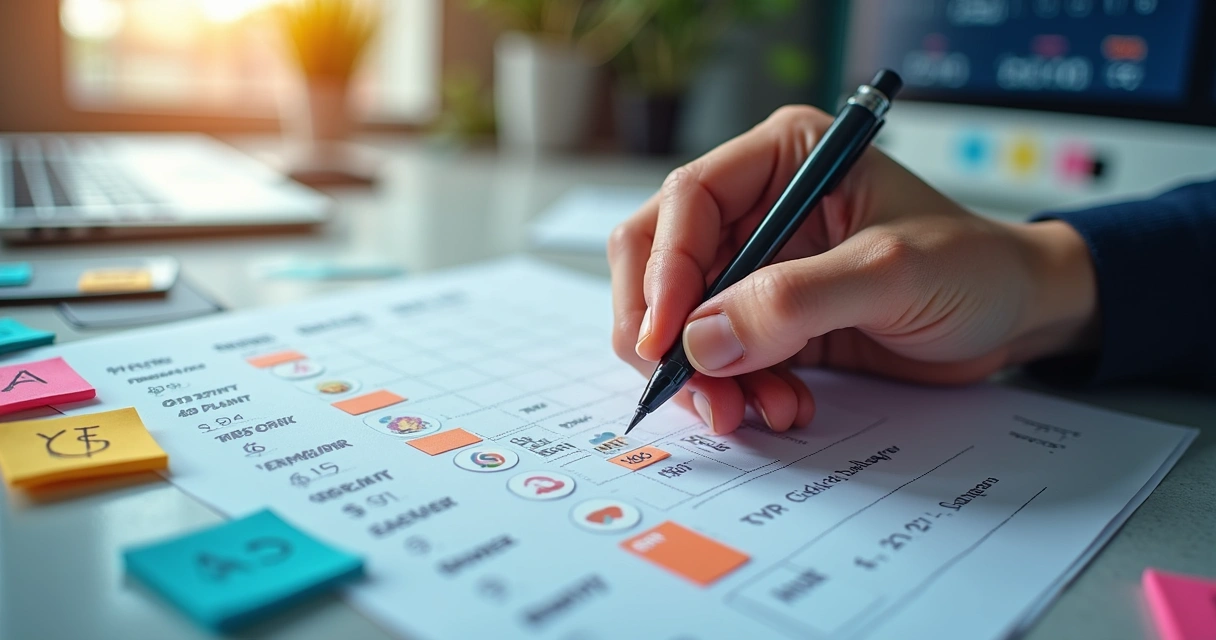 Calendário financeiro e cartões 