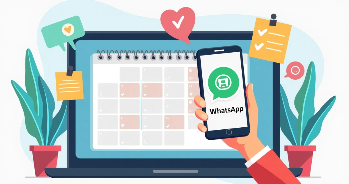 Calendário digital de ação de grupos no WhatsApp 