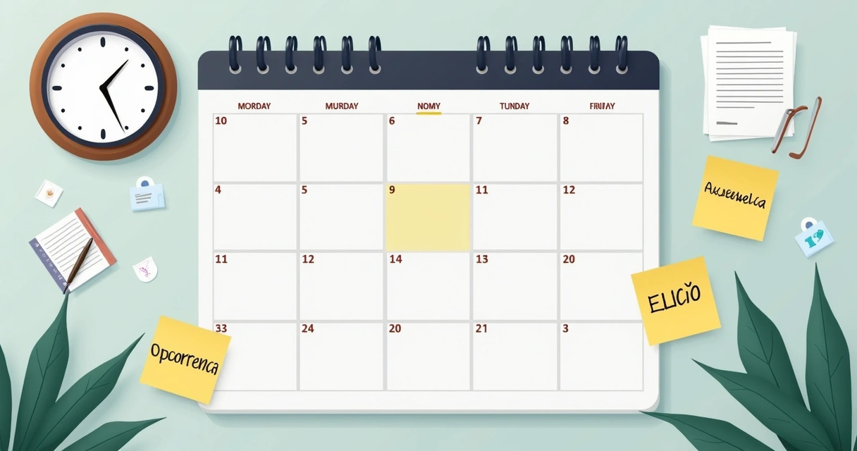 Calendário marcando datas importantes da eleição sindical 