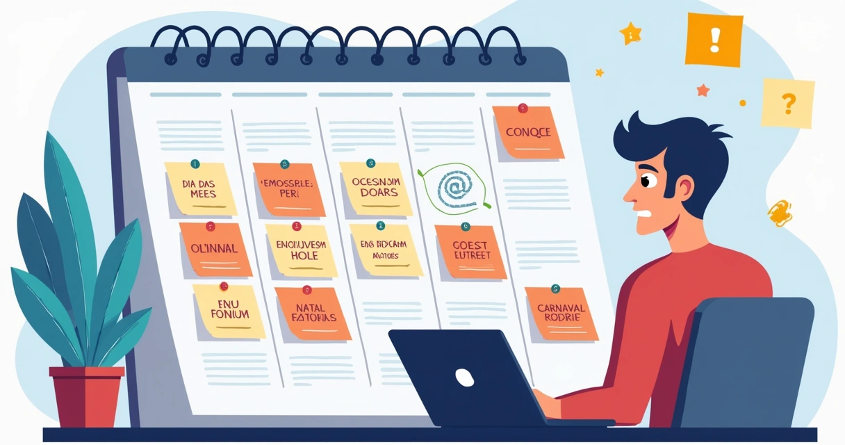 Calendário marcando datas comemorativas importantes