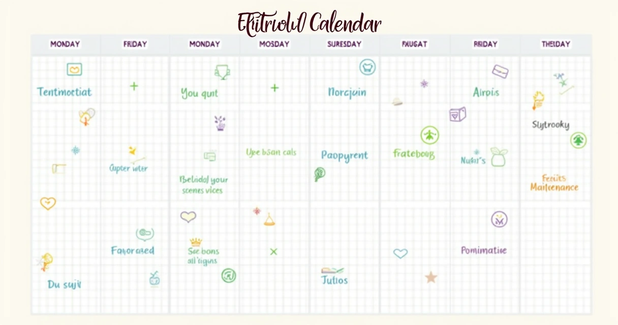 Calendário editorial visual para redes sociais de empresa de limpeza 