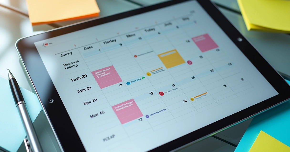 Calendário digital com prazos e planejamento fiscal em destaque 