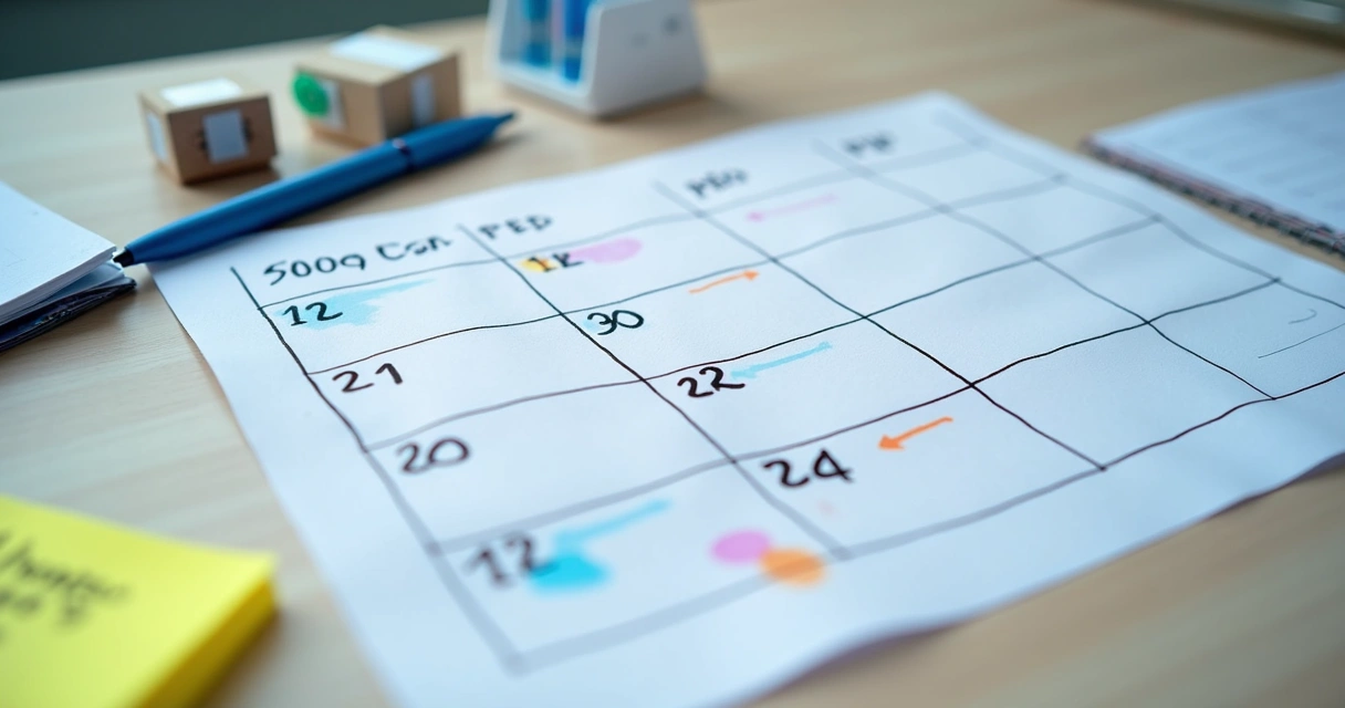 Ilustração de calendário com marcações sobre datas de uso de PEP e PrEP