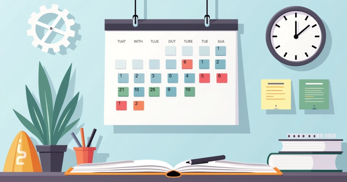 Calendário mostrador renovação de contratos com marcações coloridas