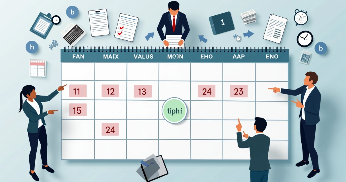 Calendário fiscal com prazos destacados para retenção de tributos 