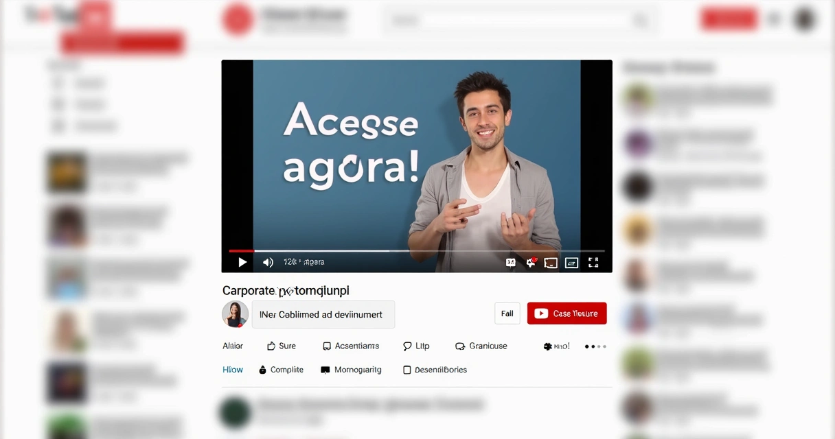 Chamada para ação destacada em vídeo do YouTube voltado para empresas 