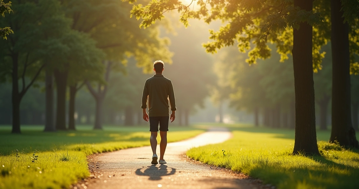 Person standing calmly at a crossroads path 
