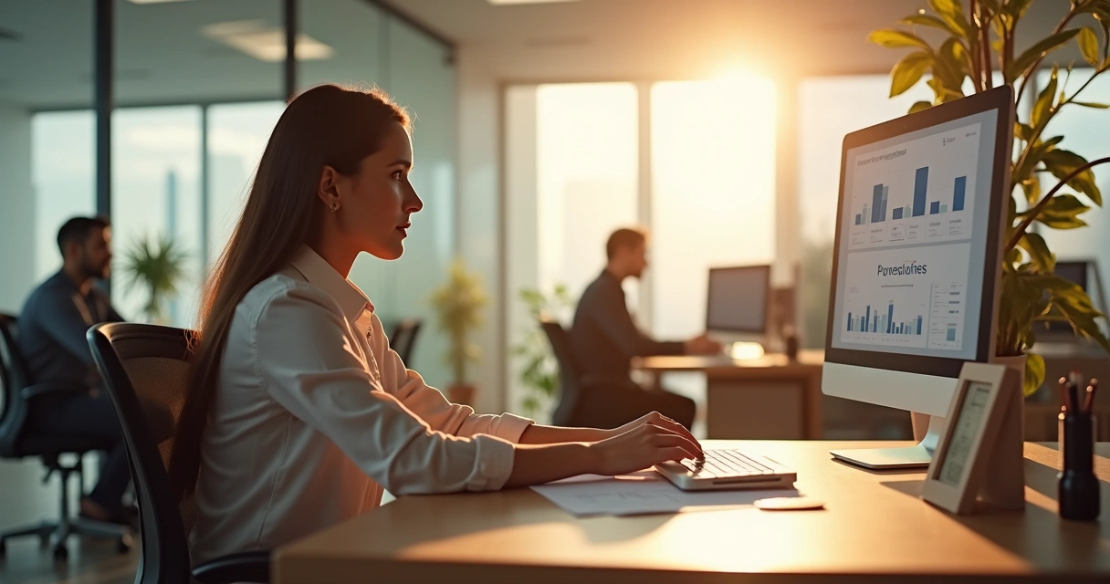 Calm professional making a thoughtful decision at office desk