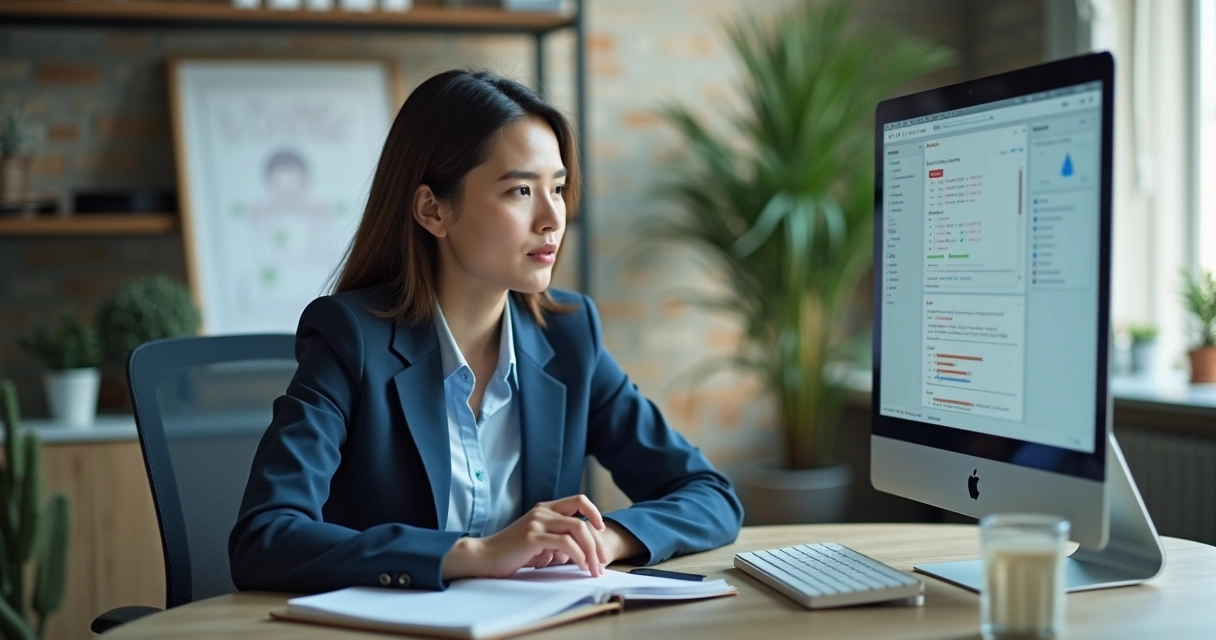 Professional regaining focus after a stressful work moment