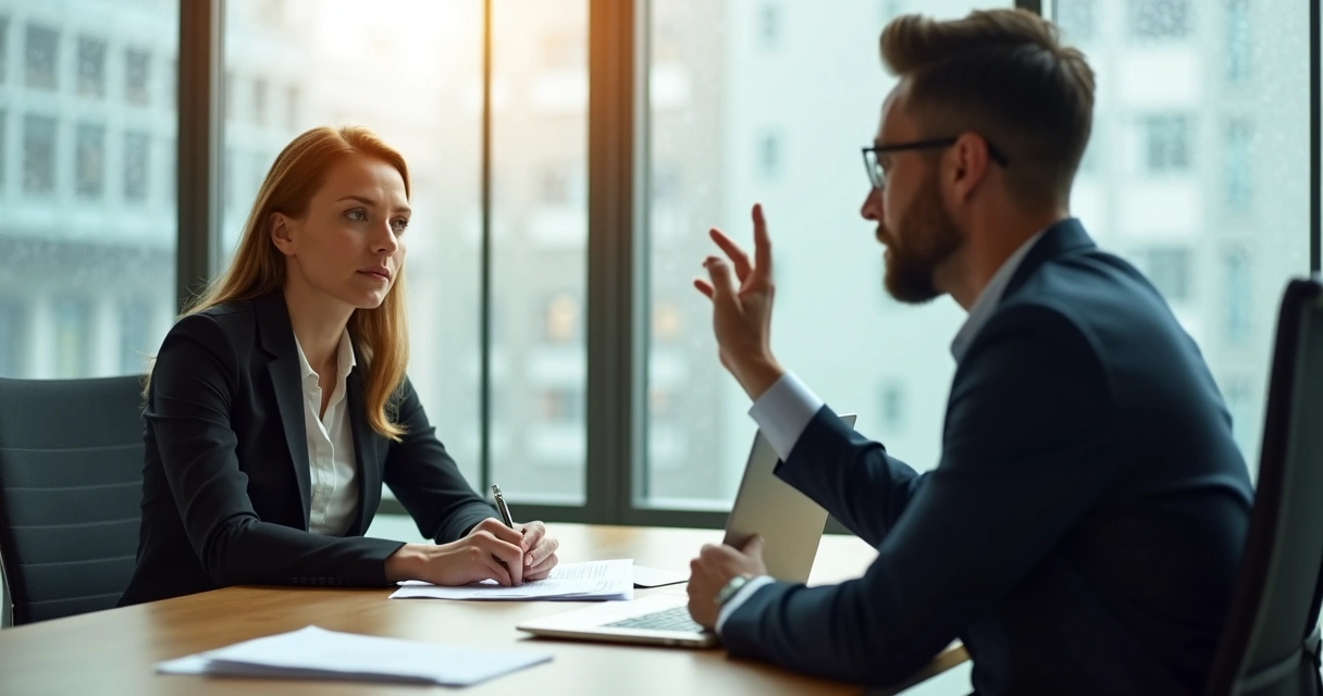 Professional remaining calm during office disagreement