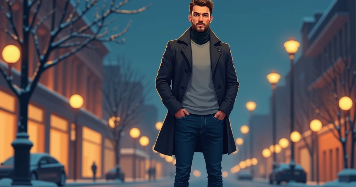 Camadas de roupas masculinas de inverno bem combinadas